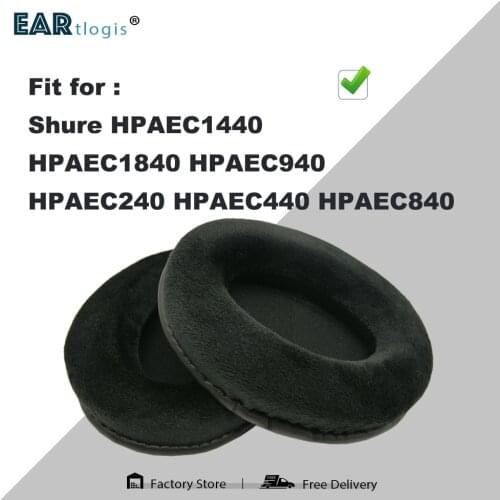Replacement Ear Pads for Shure HPAEC 1440 1840 940 240 440 840 Headset Parts Cushion Velvet Earmuff Earphone Sleeve Cover