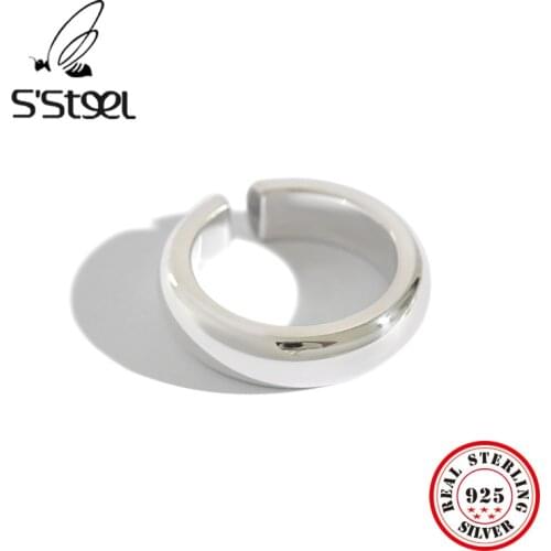 SSTEEL 990 Sterling Silver Rings For Women Open Anillos De Plata 925 De Ley Mujer Semi Joias De Luxo Bijoux Femme 2019 Jewelry