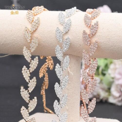 TOPQUEEN Luxury Wedding Sash Bridal Belts Shiny Belt Formal Silver Accessories Belt Womens Belt Satin Alloy Leaf Belt S198
