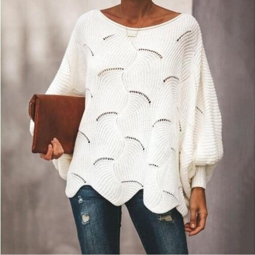 Aprmhisy Elegant Long Sleeve Autumn Winter Sweaters Women Solid Hollow Out Knitted Pullovers Jumper Truien Dames