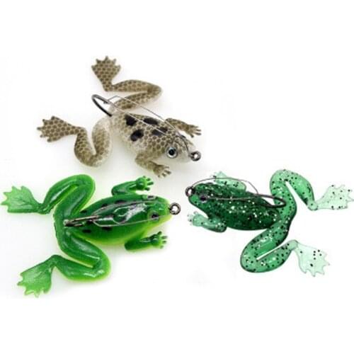 1-2pcs/lot Rana soft Fishing Lure 6cm/5g Artificial Silicone Bait Frog Wobbler Lure with Hook Silicagel Swimbait Trout Pike Bass