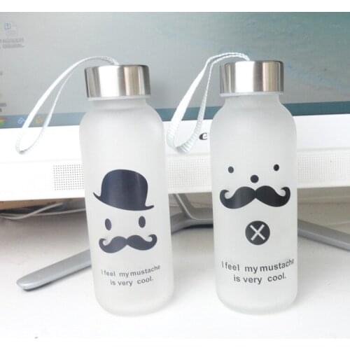 1PC 300ML New Drinkware Glass Water Bottle Cute Heat-resistant Sport Clear Kettle Portable EKK 3060