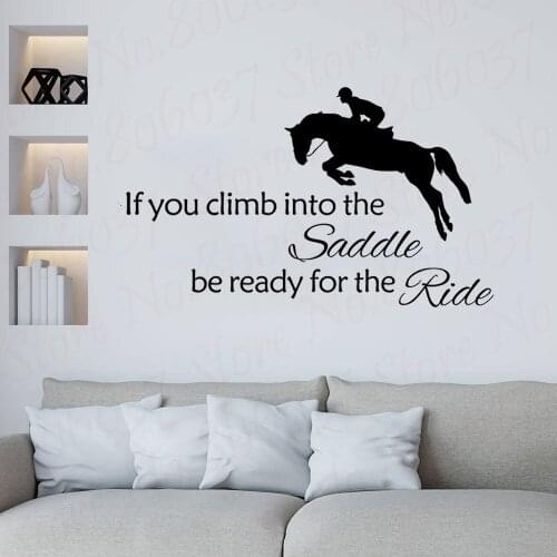 3D horse Wall Sticker If You Climb Into The Saddle Be Ready For The Ride Wall Decals Wall Stickers For Home Decor WL1348