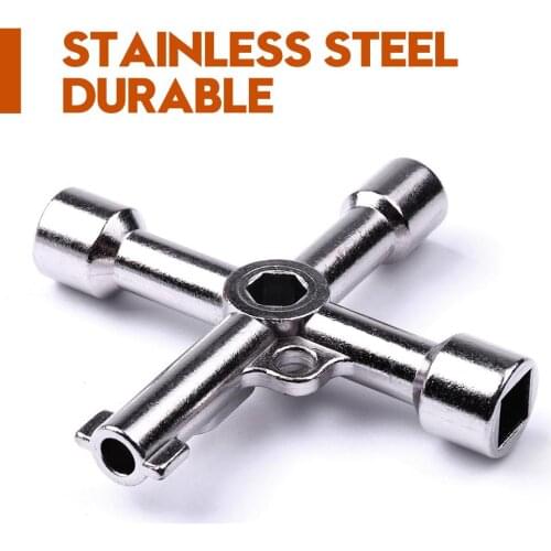 Stainless Steel 4 in 1 Cross Switch Triangle Key Wrench Universal Square Triangle Train Electrical Cupboard Box Elevator Cabinet