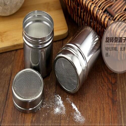 New Powdered Can Stainless Steel Powder Sprinkle Extinguishers Tank Gauze Bucket Cocoa Powder Cinnamon Powder Dusting Cans