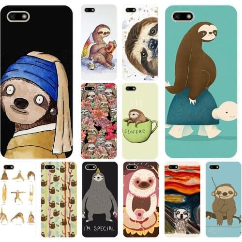 140H retro social Sloths Soft Silicone Tpu Cover Case for huawei Honor 7a pro 7x play case