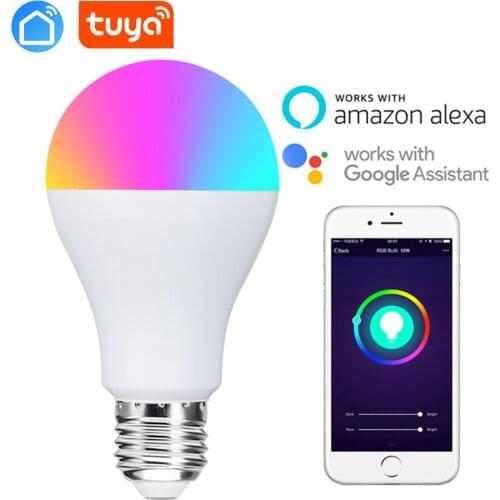 E27/E26/B22 RGB LED Bulb Lights switch RGB Changeable Colorful RGBW LED Lamp With app Remote Control tuya app