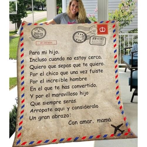 Flannel Throw Blanket Air Mail Letter Printed Bedspread For Bed Warm Sofa Child Blanket Bed Cover TO My Daughter Son