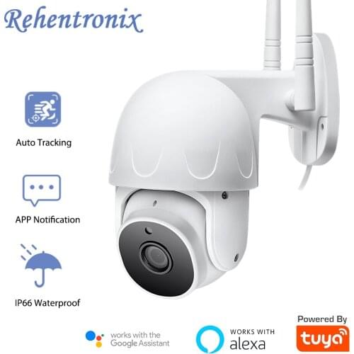 Tuya Outdoor WiFi PTZ Camera 1080p Wireless Home Security IP WiFi Camera with Auto Tracking Support Alexa Google Home IP Camera