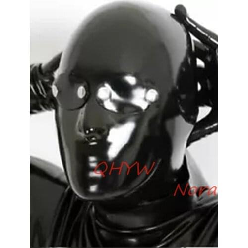Sexy Design Full Face Mask for Men Handmade Latex Hood with Eyes Cover Holes Fetish Customize Size Wonder Cosplay Costume