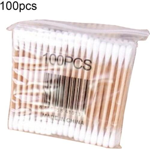 Disposable Cotton Swab Lint Free Micro Brushes Wood Cotton Buds Swabs Ear Clean Stick Eyelash Extension Glue Removing Tool