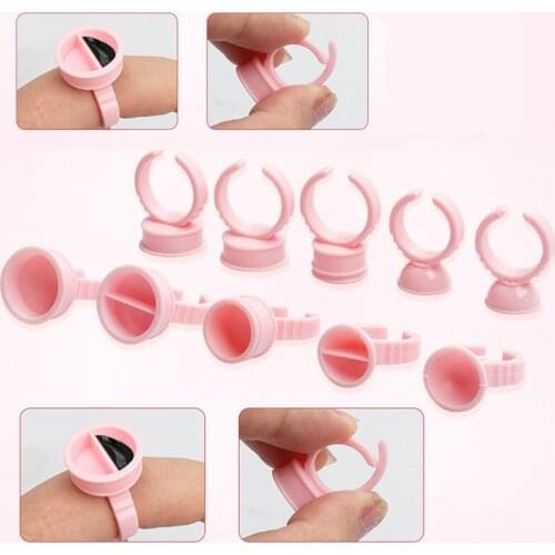 Wholesale 100Pcs Disposable Eyelash Extension Glue Rings,Eyelash Extension Glue Holder Holder glue container Tattoo Pigment