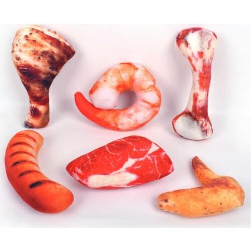 Squeaky Pet Toys Plush Voice Dog Toy Simulation Toy Meat Bone Carrot Chili Duck Cat Toy Pet Accessoriec
