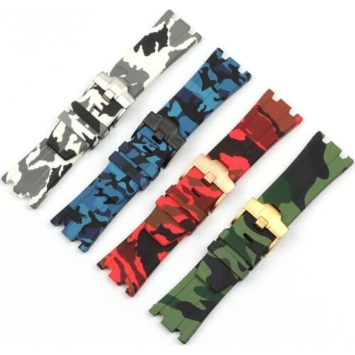 28mm Natural Camouflage Rubber Silicone Watchband For AP Strap 15703 Royal Waterproof Sports Audemars And Piguet Watch band