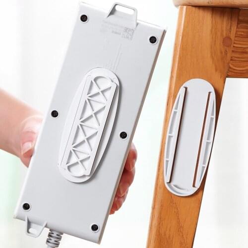 Self-Adhesive Power Strip Holder Desktop Socket Hanging Holder Fixator Wall-Mounted Remote Holder Punch Free Plug Fixer Stickers