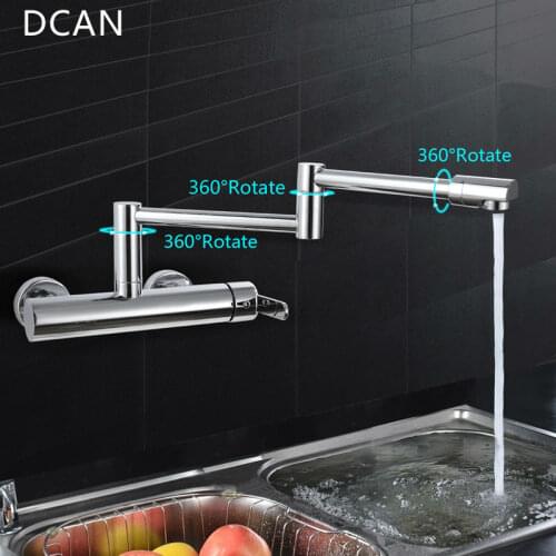 DCAN Kitchen Sink Faucets Folding Faucet Stretch Folding Bathroom Kitchen Mixer Taps Deck Mounted Copper Faucet Kitchen Faucets