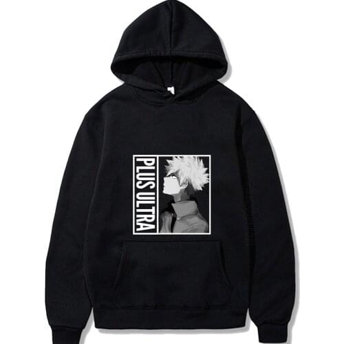 Japanese Anime My Hero Academia Hoodies Bakugou Katsuki Printing Streetwear Men Cartoon Costume Warm Hoodies