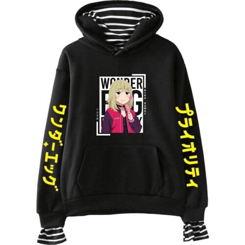 Japanese Anime Wonder Egg Priority Hoodies Girl Boy Sweatshirt Harajuku Printed Fake Two Pieces Women/men Clothes Pullovers