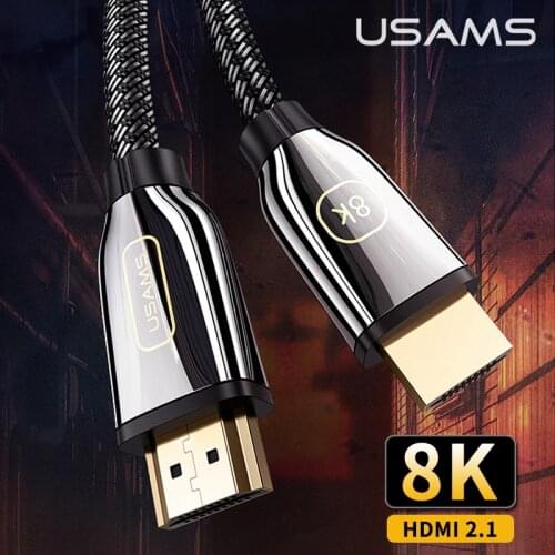 USAMS HD 8K HDMI-Compatible 2.1 Converter 48Gbps K/60Hz 4K/120Hz Digital Cable for Laptop TV Box Display PS5 PS4 Gaming Splitter