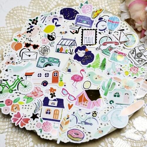 YPP CRAFT 66pcs Happy Mail Paper Cardstock Die Cut Stickers for DIY Scrapbooking/photo album Decoration Card Making Crafts