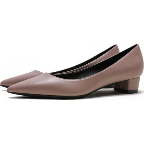 2019 Women Shoes Genuine Sheepskin Leather Women Pumps Shallow Spring Autumn Elegant Ladies Pumps Size 34-43 E0104