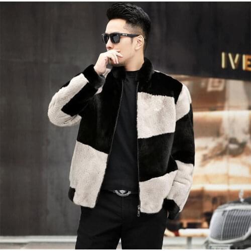 Winter Clothes Imitation Mink Fur Coats Men Jacket Thicken Stand Collar Faux Fur Jacket Male Black Overcoat Casaco Feminino Y135