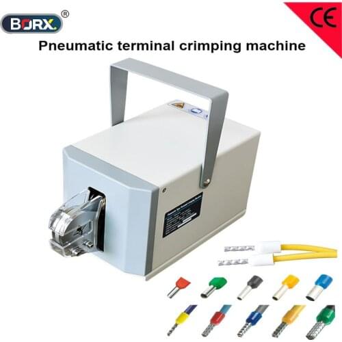 Pneumatic terminal crimping machine Accurate tinghtly crimper 0.08-10 mm square portable tube type insulated connector press