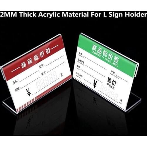 10Pcs 4x6cm Mini Clear Acrylic Sign Display Holder Small Price Name Card Tag Label Stands