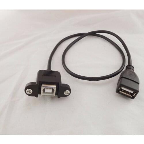 10pcs USB 2.0 B Female Socket Panel Mount To USB A Female Jack Extension Cable 20inch 50cm