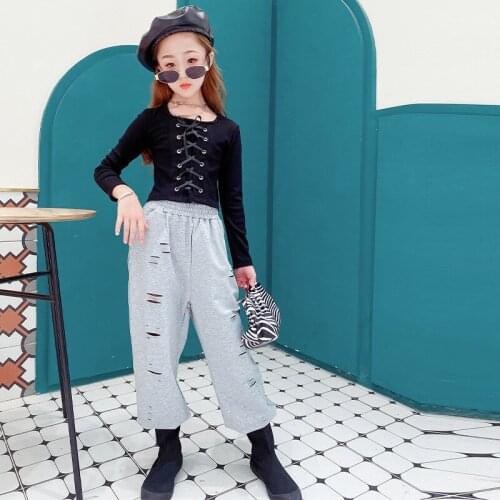 110-160 Cm Spring Autumn Girls Fashion Dance T-shirt Baby Kids Children Long Sleeve Tee