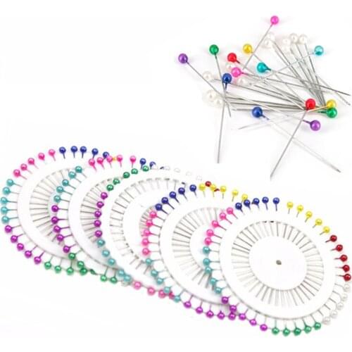 200pcs/5 Rolls Round Pearl Headed Pins Quilting Pins Dressmaking Imitation Pearl Sewing Tool Wedding Decoration Accessory