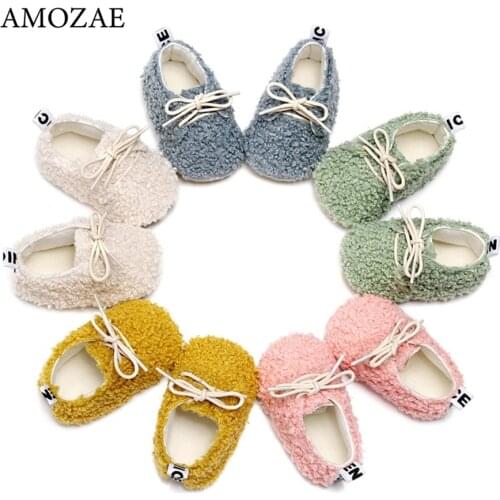 2020 Unisex Baby Shoes Winter New British Style Lace-up Cotton Shoes Hard-soled Children Baby Toddler Shoes 0-2 Years Old