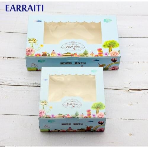 50PCS Gift Box Window Wedding Home Party Favors Candy Cookies Food Baking Cup Cake Paper Boxes Packaging Flowers Cardboard