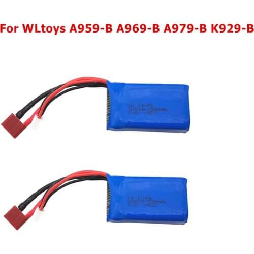 7.4V 2500mAh 2S Lipo Battery For Q39 WLtoys A959-B A969-B A979-B K929-B RC Car toys Truck Car helicopter boats accessories Parts