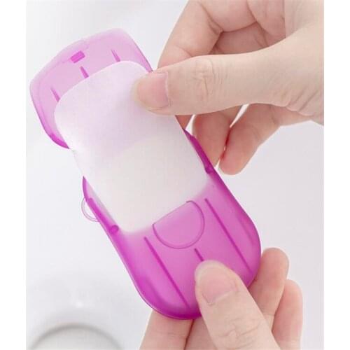 80 PCS/4 Box Travel Portable Bath Soap Flakes Health Care Clean Wash Hand Soap Paper Leaves with Mini Case Bathroom Supplies