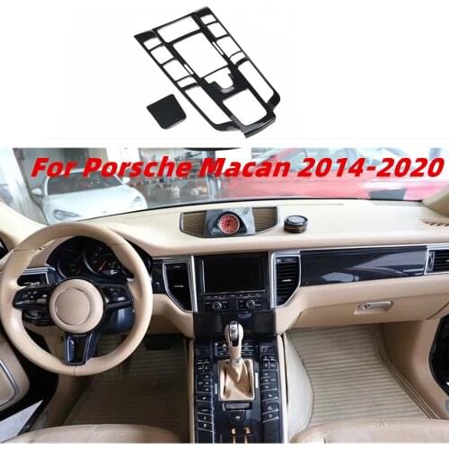 For Porsche Macan 2014-2020 Accessories Steering Wheel Center Console Door Handles Windows Control Panel Carbon Fiber Stickers