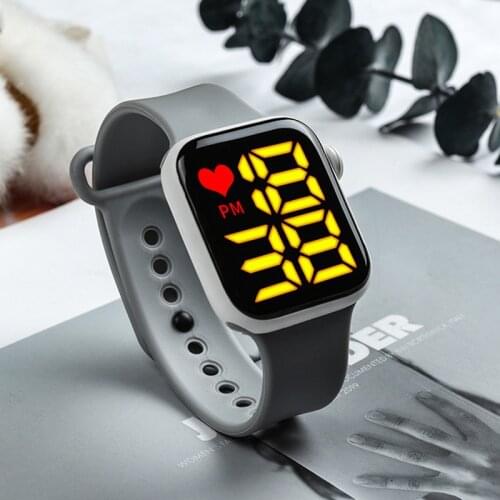 Sport Digital Watch Women Men Square Led Silicone Electronic Watch Womens Watches Clock Fitness Wristwatch Kids Hours