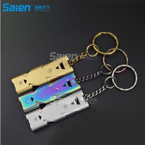 Stainless Steel Double Tubes Whistle High Decibel Outdoor Life-saving Emergency Whistle