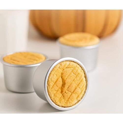 2/5/10/20pcs 2Inch Aluminum Alloy Round Baking Mold For Cakes Chiffon Mousse Pastry Mould Dish With Removalbe Bottom Bakeware