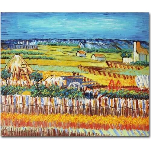 Van Gogh Harvest in the Pastoral Oil Painting Painted on Canvas by Hand High Quality Wall Art for Living Room Home Wall Decor
