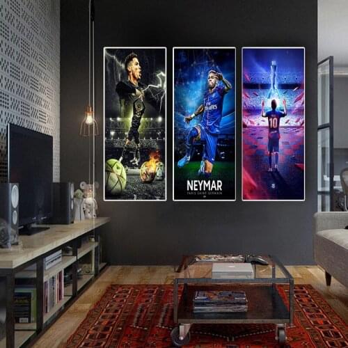 Soccer Abstract Player Posters Sports Star Print Paintings Modern Soccer Wall Art Pictures For Living Room Decor