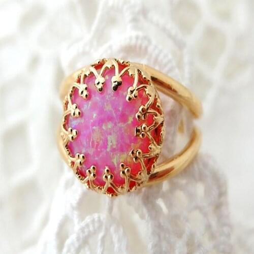 Classic Ladies 3 Colors Opal Gold Color Female Zinc Alloy Ring for Women Party Jewelry Accessories