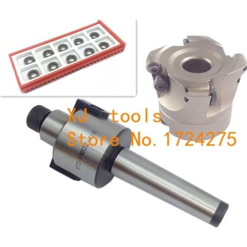 MT2 FMB22 M10 MT3 FMB22 M12 MT4 FMB22 Shank EMR5R 50-22 4T Face Milling CNC Cutter + 10pcs RPMT10T3 Inserts For Power Tool
