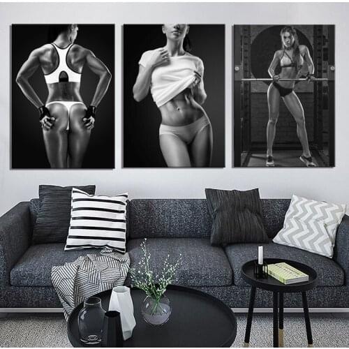 Sexy Woman Gym Fitness Wall Art Canvas Painting Nordic Posters And Prints Wall Pictures For Living Room Scandinavian Home Decor