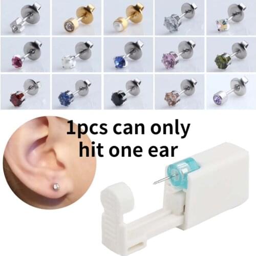 New Disposable Sterile Ear Piercing Unit Cartilage Tragus Helix Piercing Gun NO PAIN Piercer Tool Machine Kit Stud Choose Design