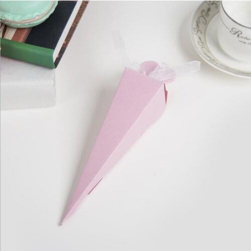 New Style Creative Ice cream Cone Shaped Wedding Party Candy Boxes Baby Shown Supplies Gift Souvenir Packing Box Bag