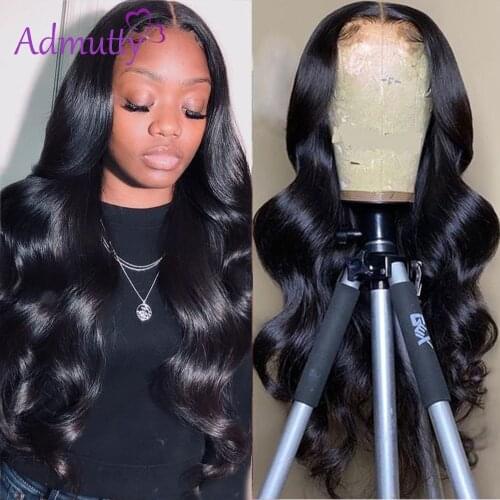 HD Transparent Human Hair Wig Body Wave Lace Wig Pre Plucked With Baby Hair Brazilian Deep Part Lace Wig 13*4 28inch 180 Density