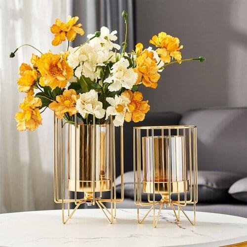 Simple Light Luxury Glass Vase Living Room Flower Arrangement Dining Table Home Decor TV Cabinet