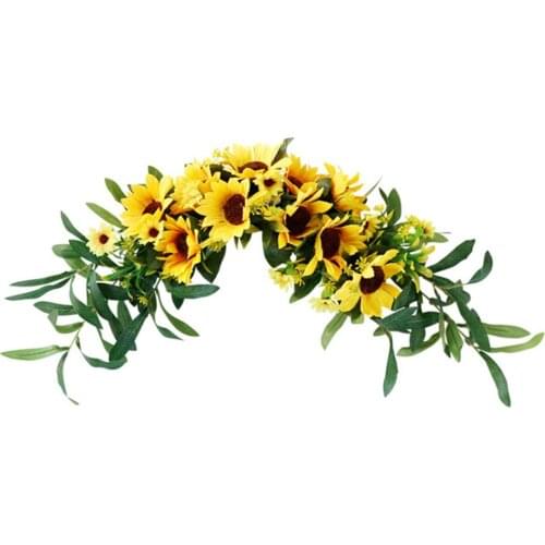 Spring Summer Decor Sunflower Floral Wreath Party Home Decoration For Wedding Arch Front Door Wall Decor