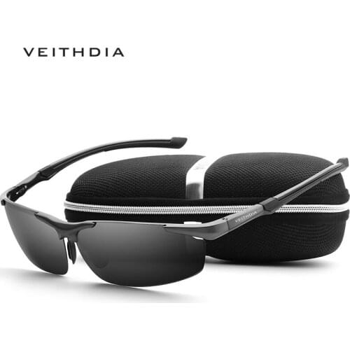 VEITHDIA 2020 Designer Mens Sun Glasses Polarized UV400 Lens Men Sunglasses Aluminum Driving Glasses For Men 6592
